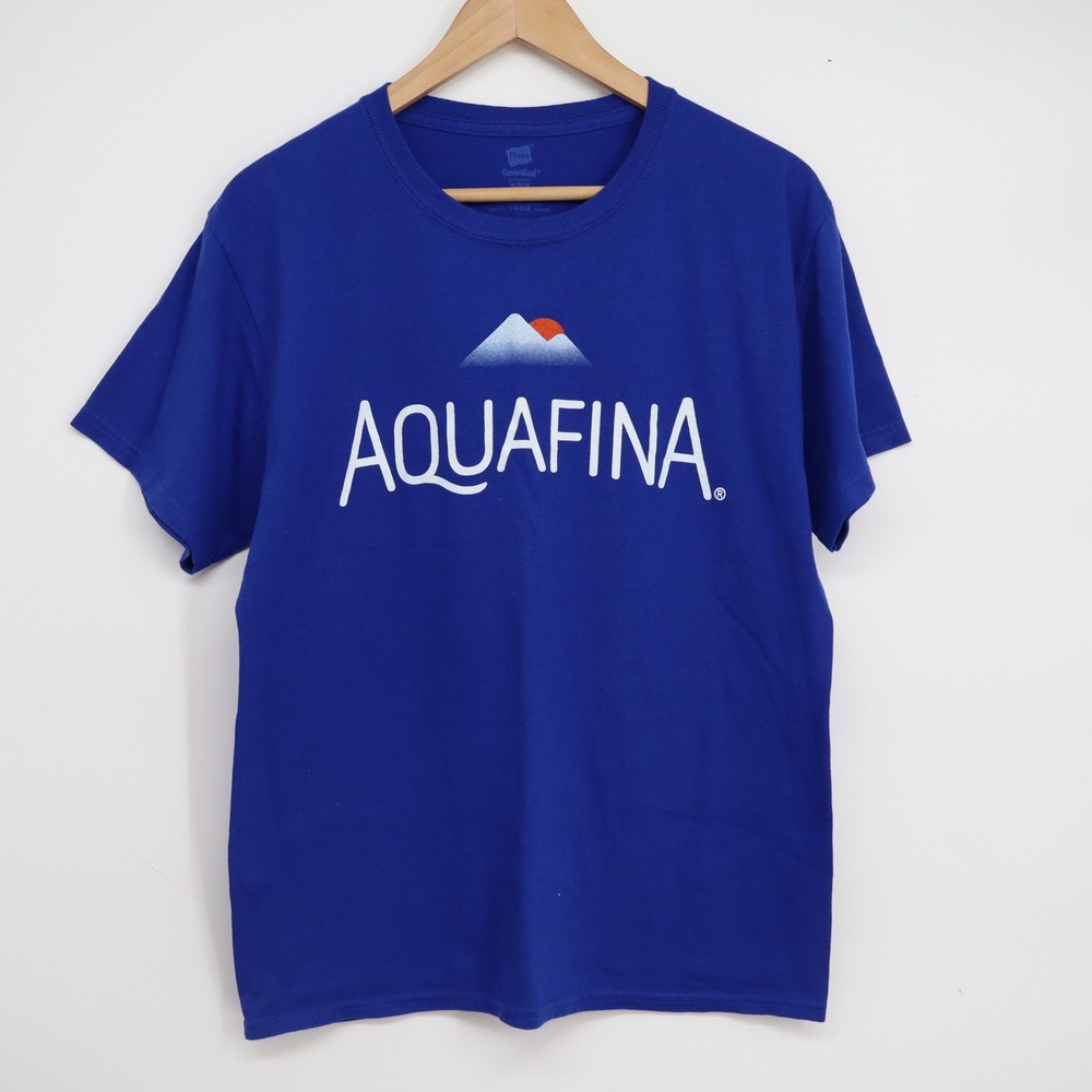 Hanes Aquafina Graphic T-Shirt Mens Medium Blue ComfortBlend EcoSmart